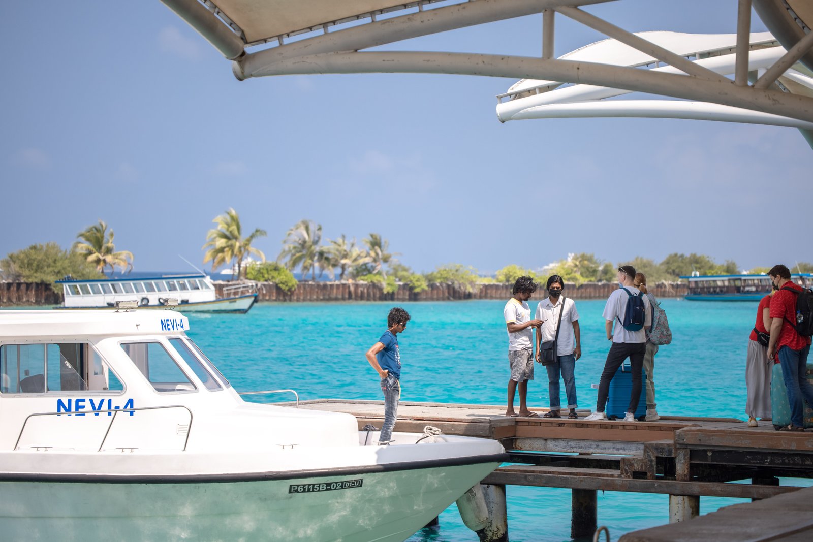 Jetty over turquoise water